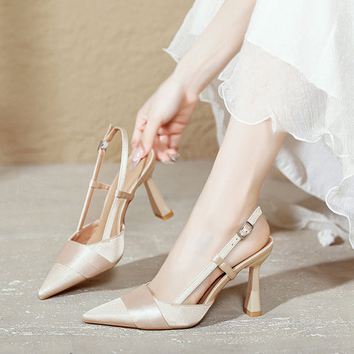 Damen Slingback-Pumps mit elegantem spitz zulaufendem Design und komfortablem Riemen R&B