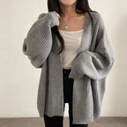 Damen Übergröße Strickjacke mit weit geschnittenen Ärmeln und strukturierter Textur R&B