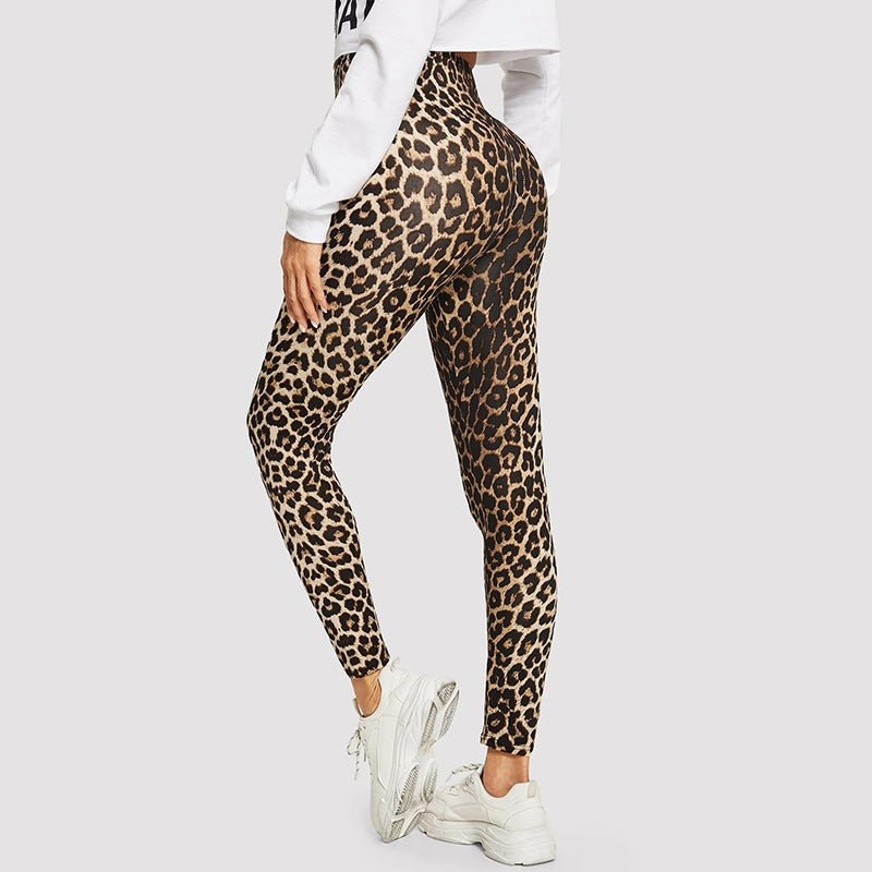Damen Elegante Leggings im modischen Leopardenmuster R&B