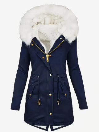Damen gefütterte Winterjacke mit abnehmbarer Kapuze R&B