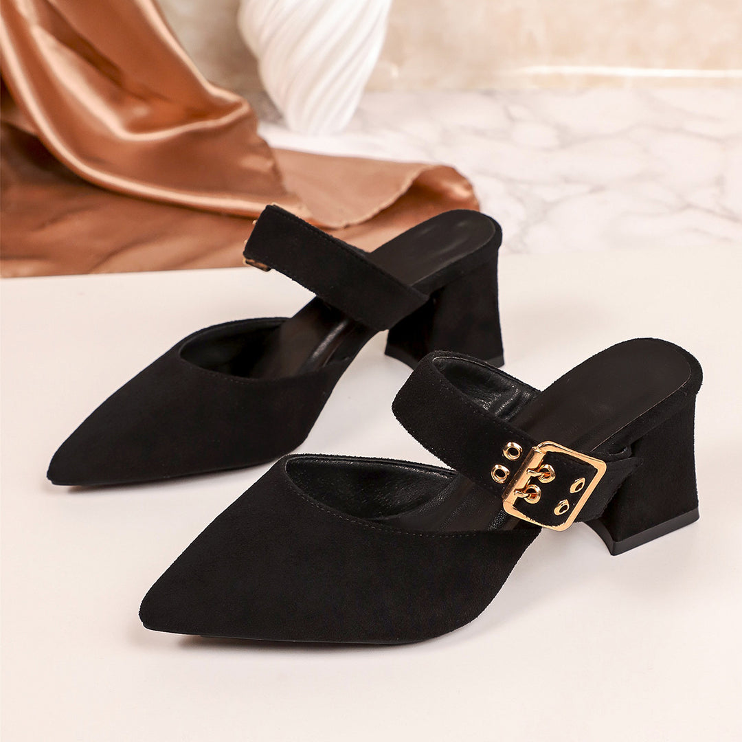 Damen elegante Slipper mit modischem Blockabsatz R&B
