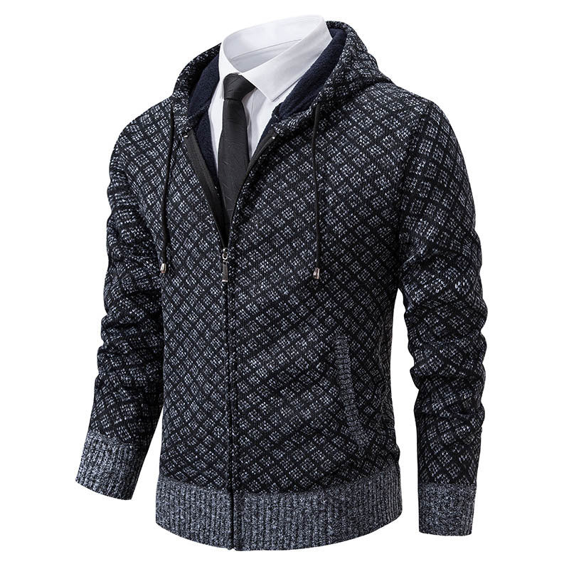 Herren stylische Jacke mit modernem Wabenmuster und Kapuze R&B