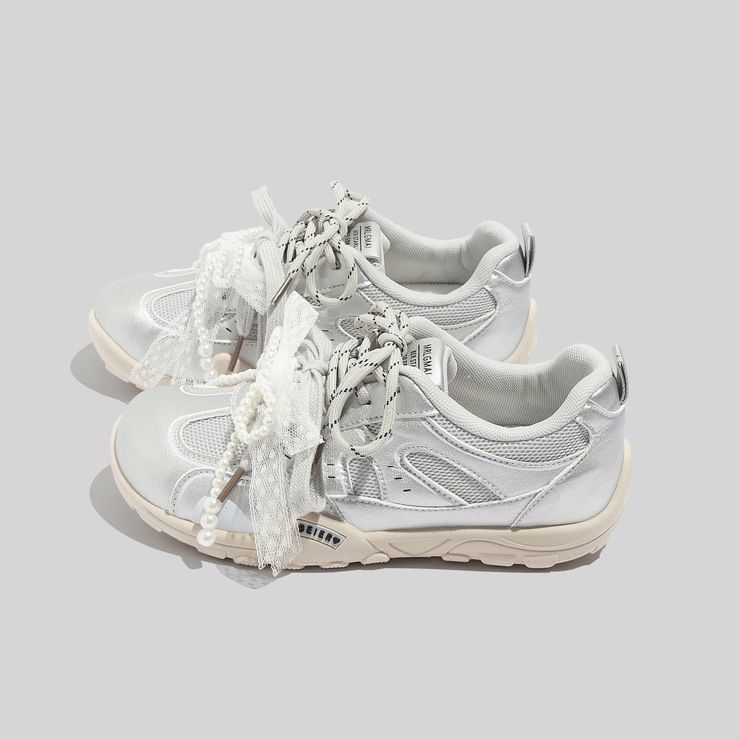 Damen Sportliche Sneaker mit stilvollen Perlenapplikationen und atmungsaktivem Obermaterial R&B