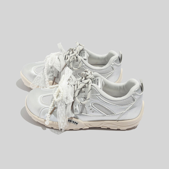 Damen Sportliche Sneaker mit stilvollen Perlenapplikationen und atmungsaktivem Obermaterial R&B