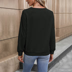 Damen elegantes V-Ausschnitt Langarmoberteil