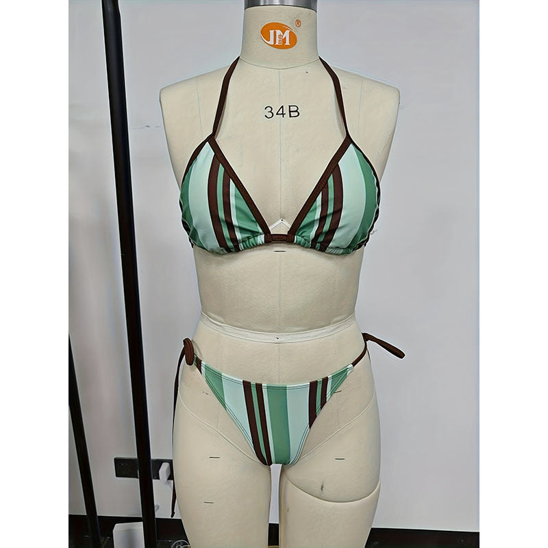 Damen Triangelbikini mit verstellbaren Trägern und eleganten Bindedetails R&B