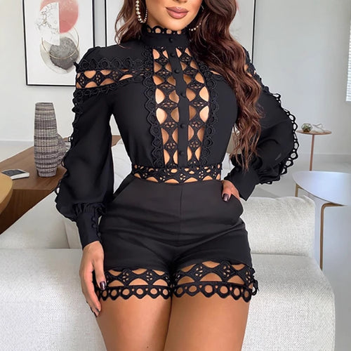 Damen Oberteil mit Cut-Outs und bezauberndem Spitzenborte R&B