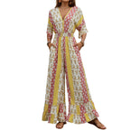 Damen Maxi-Jumpsuit mit floralen Mustern und voluminösen Ärmeln R&B