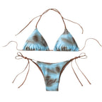 Damen Triangel-Bikini mit modischem Tie-Dye-Muster