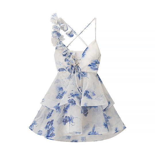 Damen Maxikleid mit asymmetrischem Schnitt und verspieltem Rüschendesign R&B