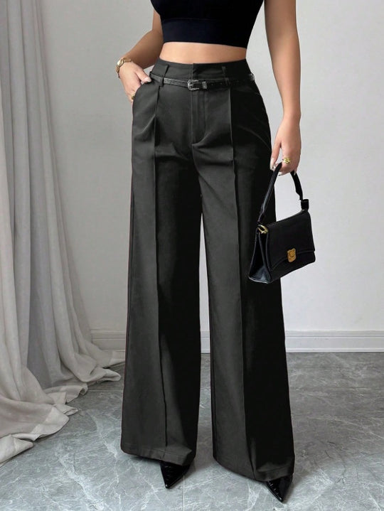 Damen elegante weite Hose mit Bindegürtel R&B