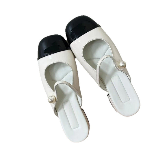 Damen Mules mit elegantem Riemendesign und glamourösem Perlenakzent R&B