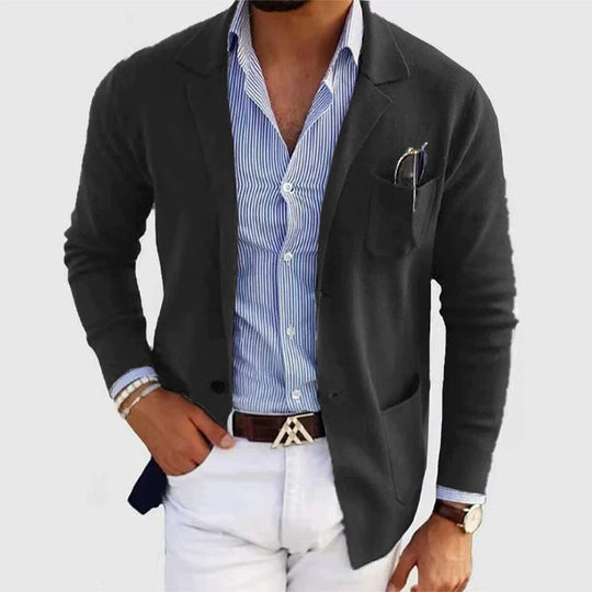 Herren lässiger, eleganter Blazer aus kräftigem Baumwollmix R&B