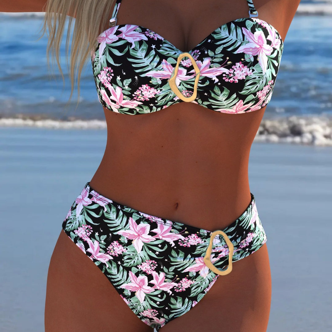Damen Bikini-Set mit elegantem Balconette-Oberteil und hoch geschnittenen Höschen R&B