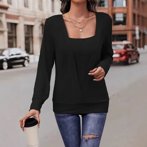 Damen Lässiger Pullover mit Quadrat-Ausschnitt und Oversized-Schnitt R&B