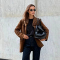 Damen Blazer aus weichem Wildleder mit praktischen Taschen R&B