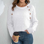 R&B | Weicher Einfarbiger Strickpullover Für Alltag