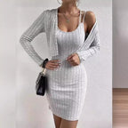 Damen Strickkleid mit geöffnetem Cardigan R&B