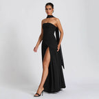 Damen Hochwertiges Abendkleid mit asymmetrischem Schnitt und elegantem Schlitz R&B