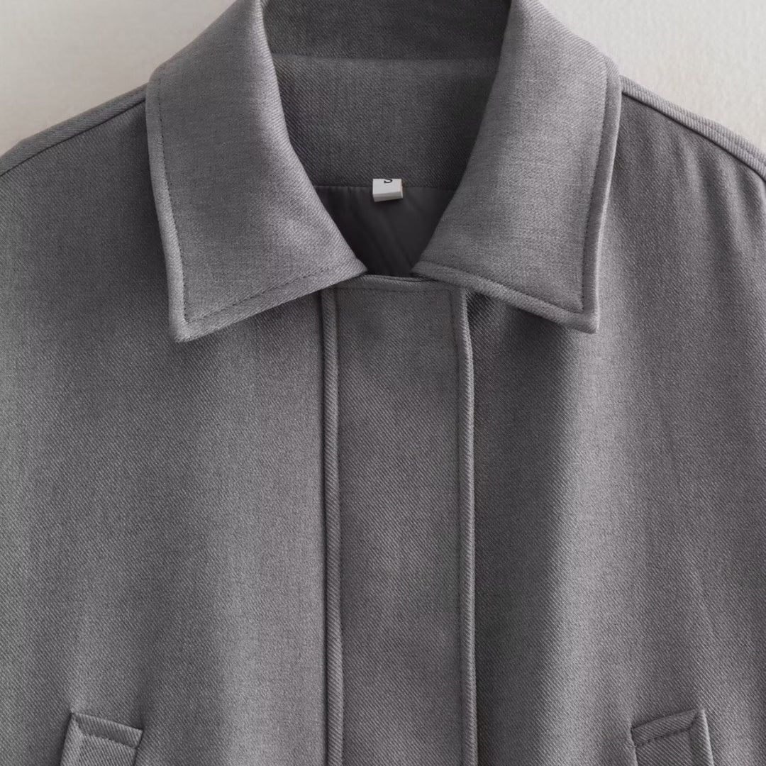 Damen komfortable Oversize-Jacke mit praktischen Taschen R&B