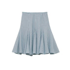 Damen ausgestellter Gingham-Rock mit Faltenwurf R&B