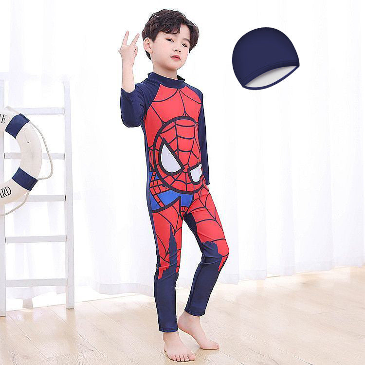 Jungen UV-Schutz Schwimmanzug mit langen Ärmeln und süßem Dinosaurier-Motiv R&B