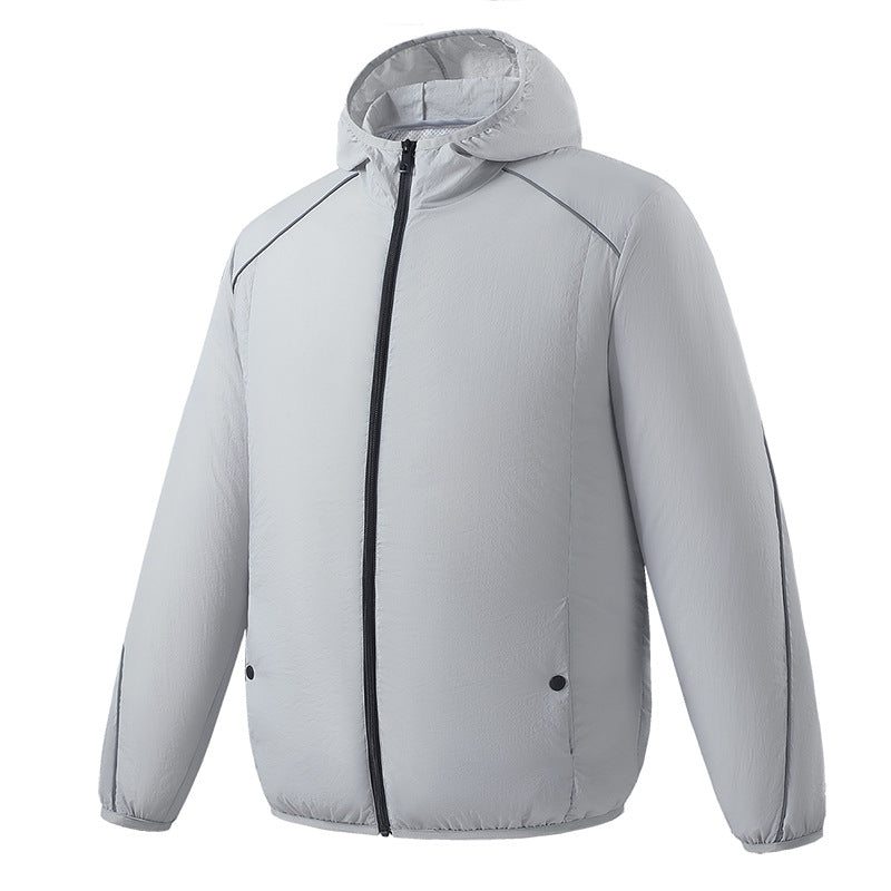 Herren nan leichte wasserdichte Kapuzenjacke winddicht mit reflektierenden Details R&B
