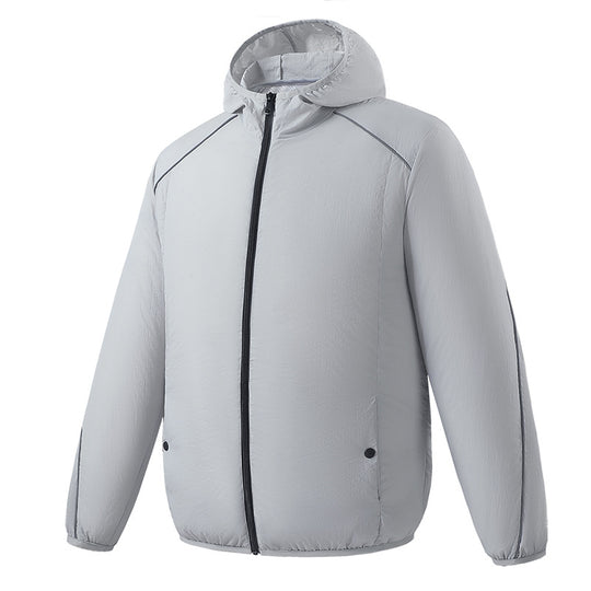 Herren nan leichte wasserdichte Kapuzenjacke winddicht mit reflektierenden Details R&B