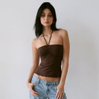 Damen Bandeau-Top mit raffinierten Raffungselementen und verstellbaren Trägern R&B