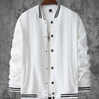 Herren stylische Bomberjacke mit strukturiertem Strickmuster und sportlichen Akzenten R&B