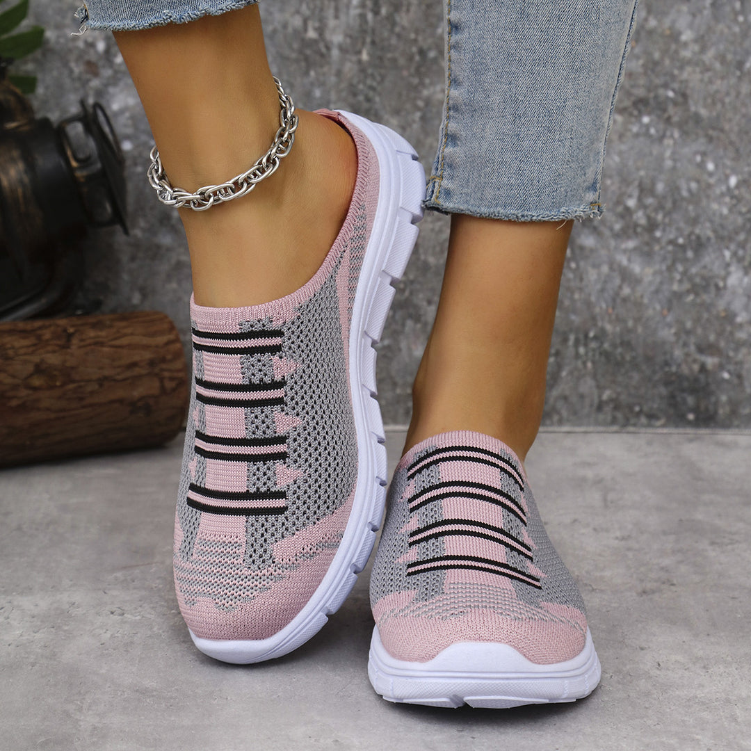 Damen luftige Sneaker-Pantoletten mit rutschfester Sohle R&B