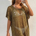 Damen eleganter häkelter Strandüberwurf R&B