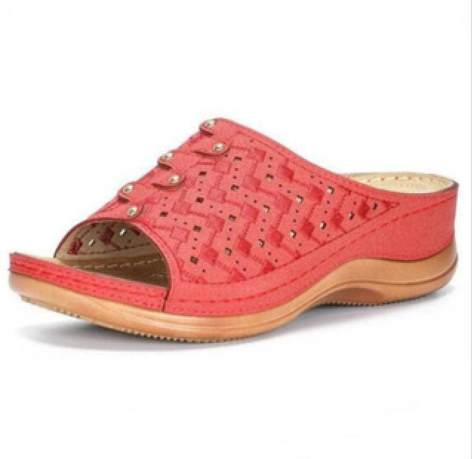 Damen Komfortable Clogs mit modischer Lochmuster-Optik und rutschfester Sohle R&B