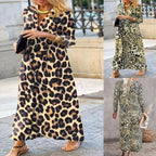 Damen Maxikleid mit trendigem Leopardenmuster und elegantem Wickeldesign R&B