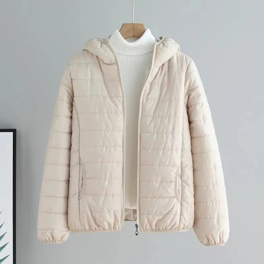 Damen gesteppte Übergangsjacke mit praktischen Taschen und Kapuze R&B