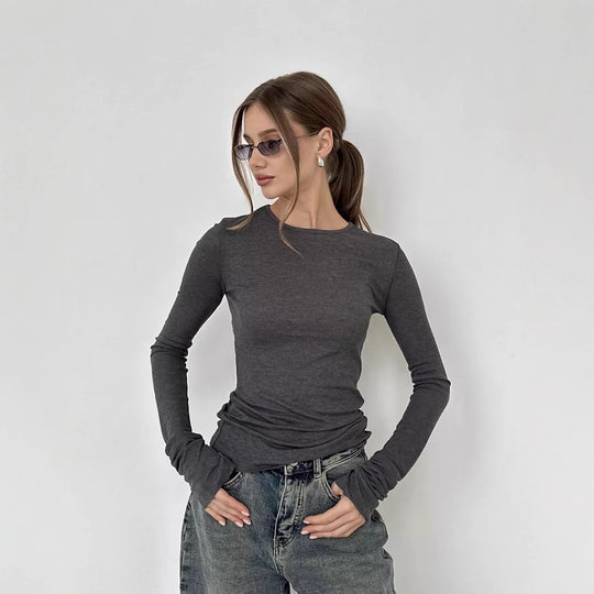 Damen Langarm T-Shirt mit Daumenlöchern R&B