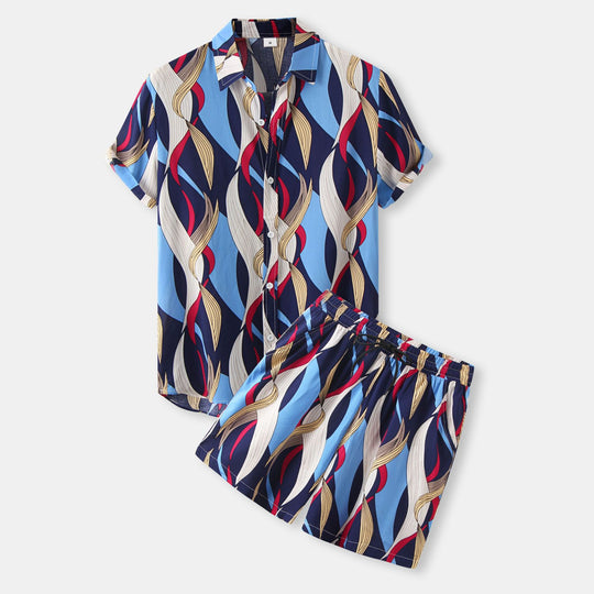 Damen Pyjama-Set mit modernem grafischen Muster R&B