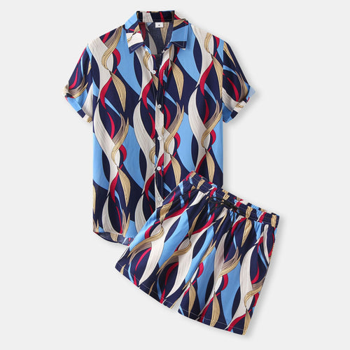 Damen Pyjama-Set mit modernem grafischen Muster R&B