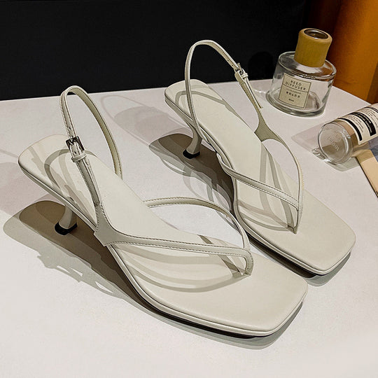 Damen elegante Schlappen mit schickem Riemendesign und komfortablem Absatz R&B