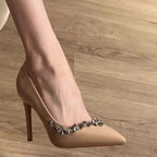 Damen elegante High-Heel-Pumps mit funkelnder Strassverzierung R&B