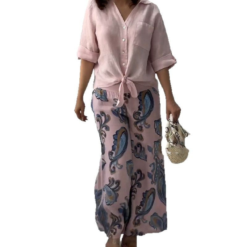 Damen Freizeit-Hose und lässiges Oberteil Set R&B