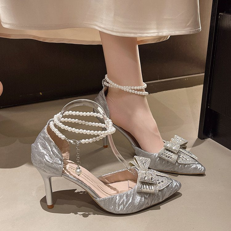 Damen Pumps mit Zierbogen und Perlendetail R&B