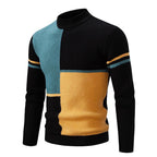 Herren modischer Rollkragenpullover mit grafischem Zopfmuster R&B 1758205596