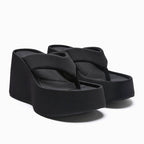 Damen Wedge-Sandalen mit komfortabler Zehensteg-Besonderheit und R&Brnem Blockabsatz R&B