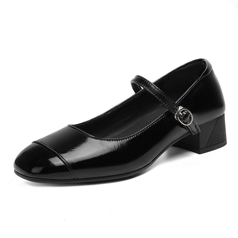 Damen Mary Jane Ballerinas mit verstellbarem Riemen und komfortablem Blockabsatz R&B