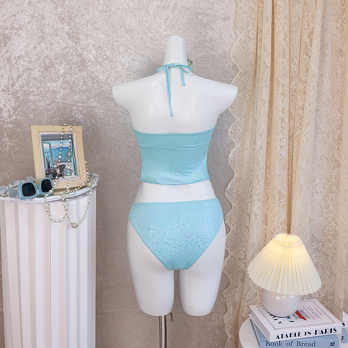 Damen Bandeau-Bikini mit Rüschen R&B