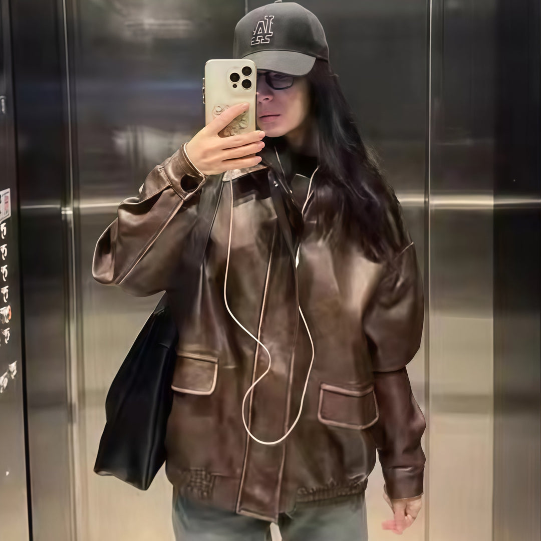 Damen modische oversized jacke mit strukturiertem Design R&B