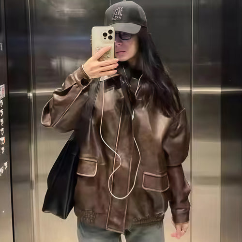 Damen modische oversized jacke mit strukturiertem Design R&B