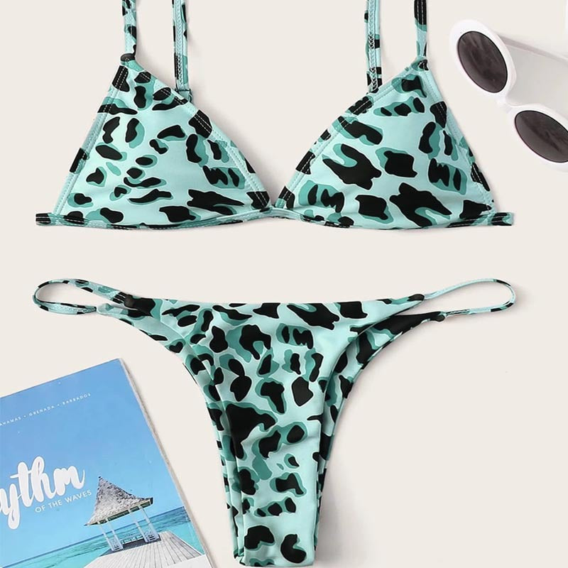 Damen Triangel-Bikini mit aufregendem Leoparden-Design R&B