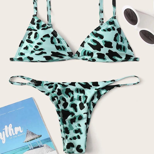 Damen Triangel-Bikini mit aufregendem Leoparden-Design R&B
